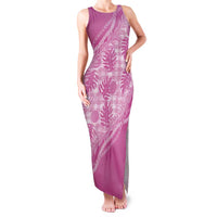 Hawaii Breadfruit Palaka Family Matching Tank Maxi Dress and Hawaiian Shirt Omaomao Ulaula Maile Lei LT9 Mom's Dress Pink - Polynesian Pride