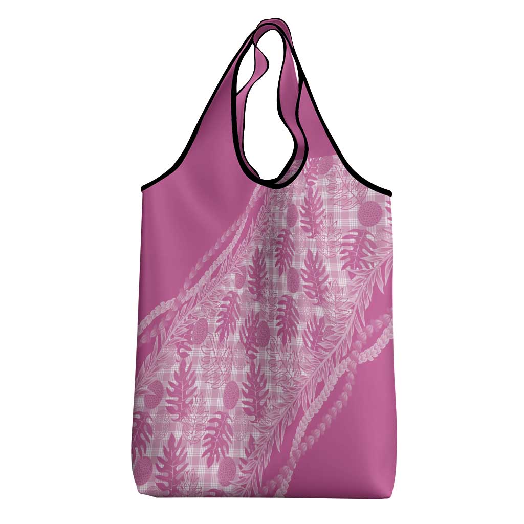 Hawaii Breadfruit Palaka Grocery Bag Omaomao Ulaula Maile Lei LT9 - Polynesian Pride
