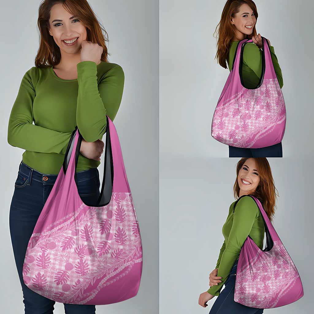 Hawaii Breadfruit Palaka Grocery Bag Omaomao Ulaula Maile Lei LT9 - Polynesian Pride