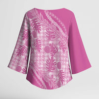 Hawaii Breadfruit Palaka Kimono Sleeve Blouse - Omaomao Ulaula Maile Lei LT9 - Polynesian Pride