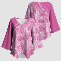 Hawaii Breadfruit Palaka Kimono Sleeve Blouse - Omaomao Ulaula Maile Lei LT9 - Polynesian Pride