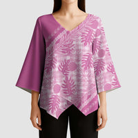 Hawaii Breadfruit Palaka Kimono Sleeve Blouse - Omaomao Ulaula Maile Lei LT9 - Polynesian Pride