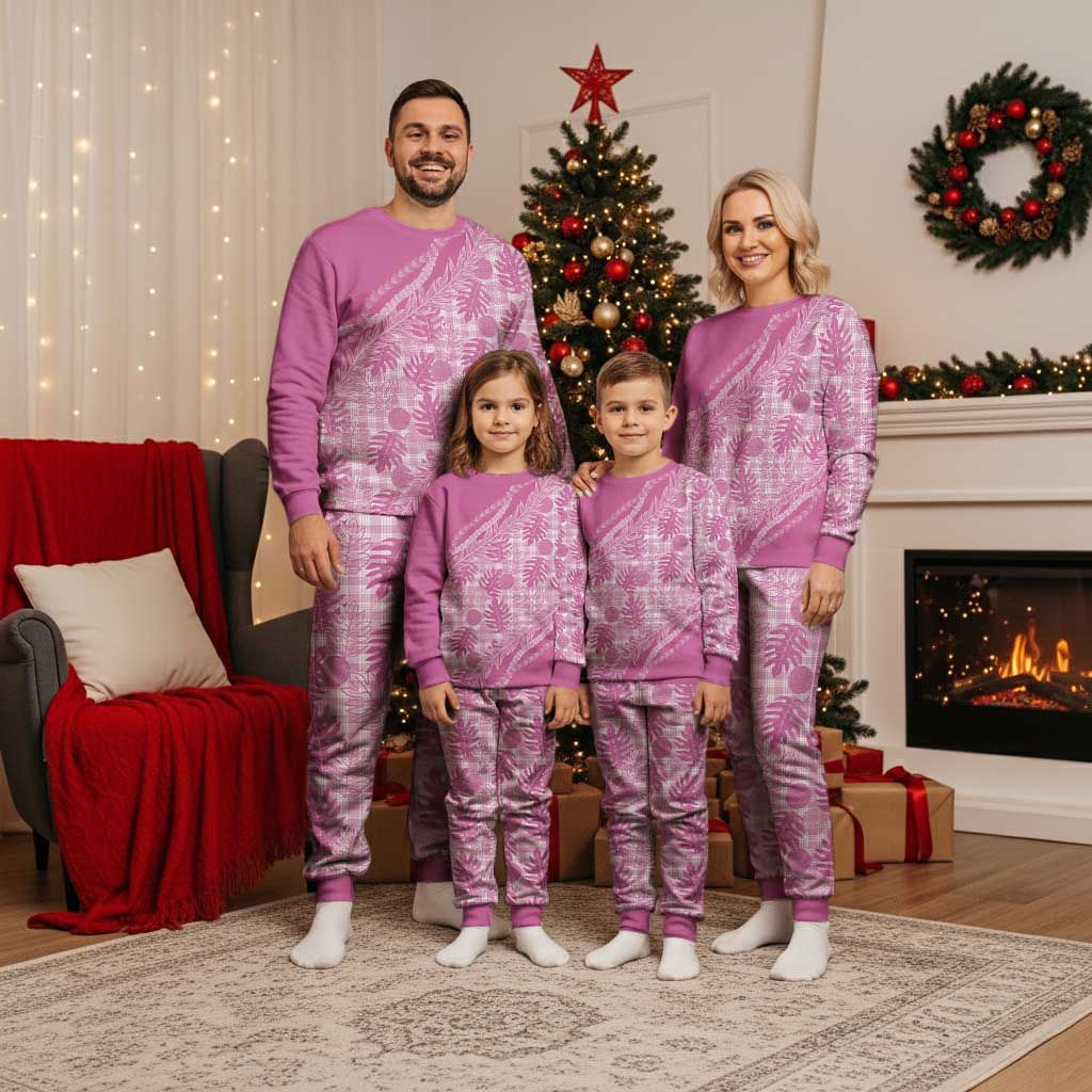 Hawaii Breadfruit Palaka Christmas Pajama Set Omaomao Ulaula Maile Lei - Polynesian Pride