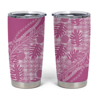 Hawaii Breadfruit Palaka Tumbler Cup Omaomao Ulaula Maile Lei LT9 Pink - Polynesian Pride