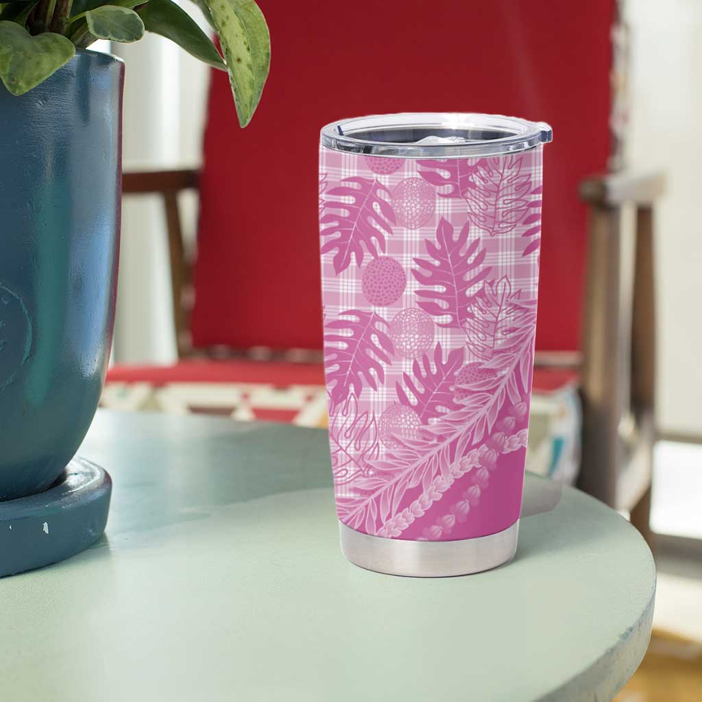 Hawaii Breadfruit Palaka Tumbler Cup Omaomao Ulaula Maile Lei LT9 - Polynesian Pride