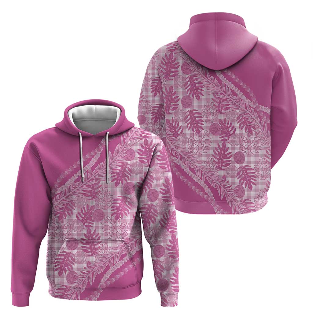 Hawaii Breadfruit Palaka Zip Hoodie Omaomao Ulaula Maile Lei - Polynesian Pride
