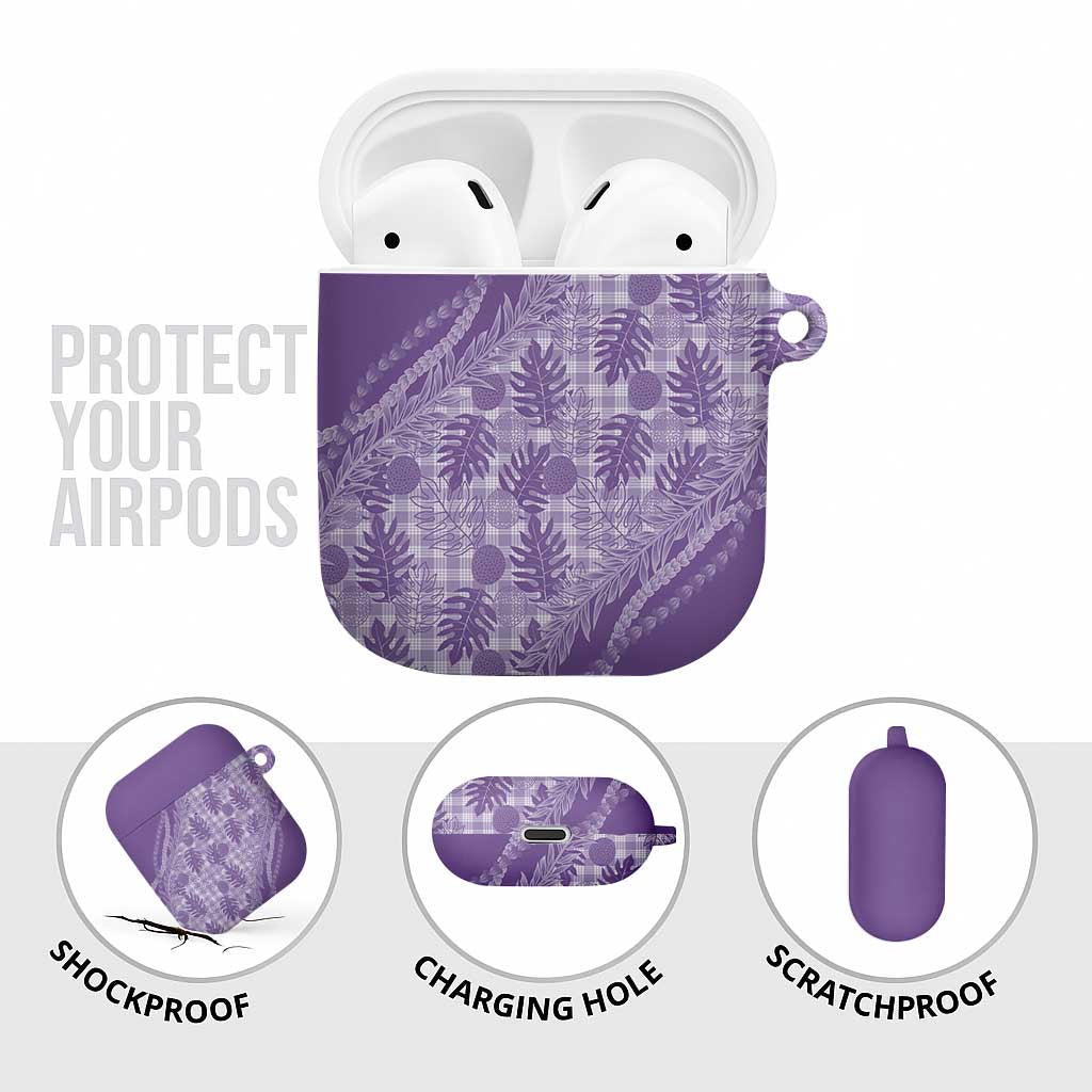 Hawaii Breadfruit Palaka AirPods Case Poni Maile Lei - Polynesian Pride