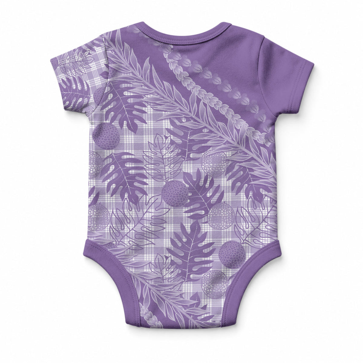 Hawaii Breadfruit Palaka Baby Onesie Poni Maile Lei