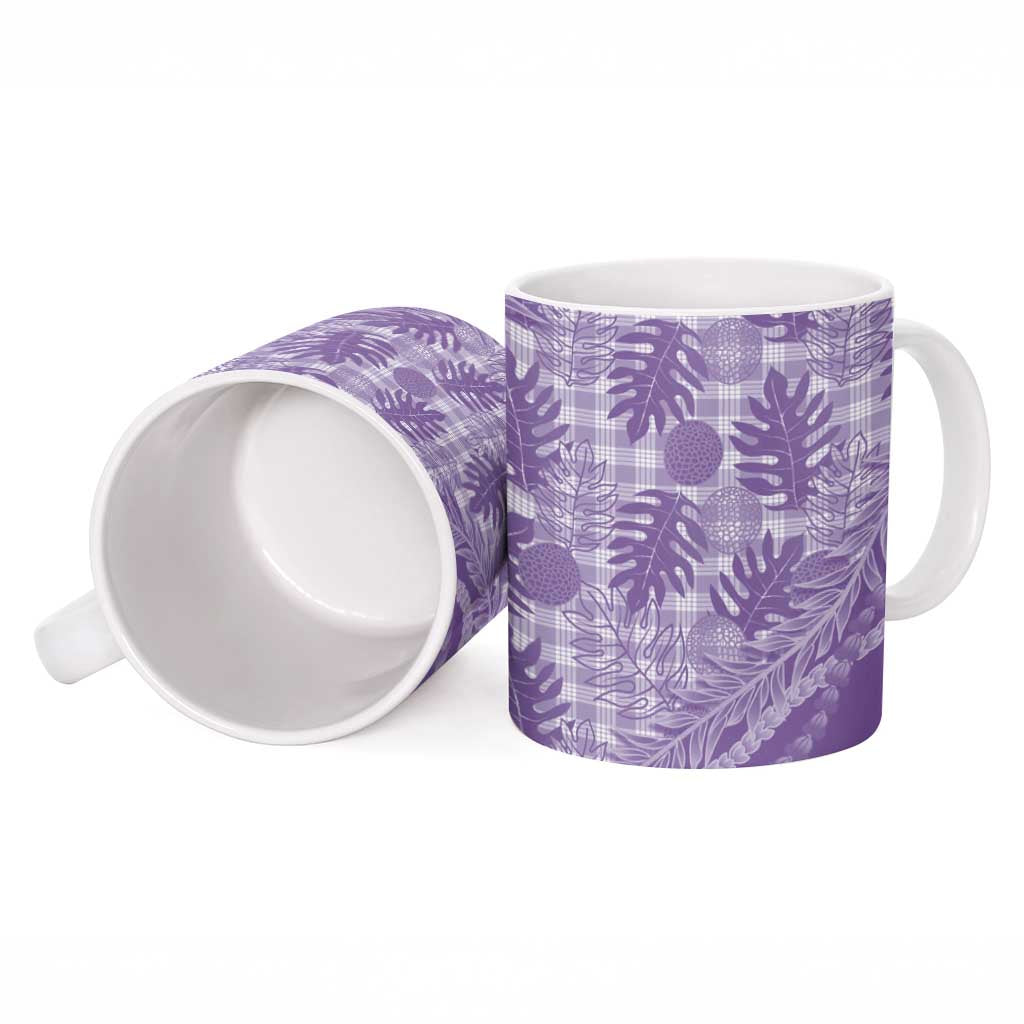 Hawaii Breadfruit Palaka Ceramic Mug Poni Maile Lei - Polynesian Pride