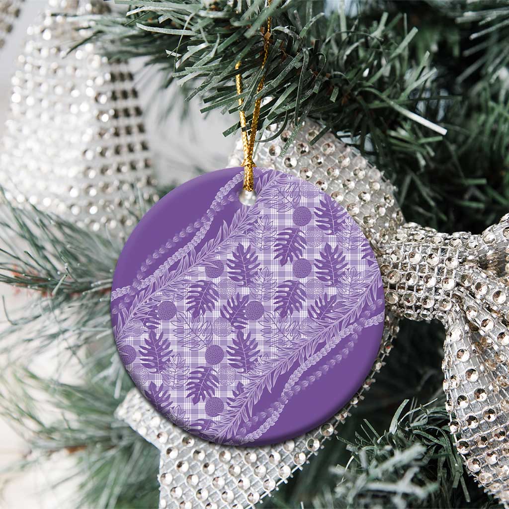 Hawaii Breadfruit Palaka Ceramic Ornament Poni Maile Lei - Polynesian Pride