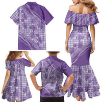 Hawaii Breadfruit Palaka Family Matching Mermaid Dress and Hawaiian Shirt Poni Maile Lei LT9 - Polynesian Pride