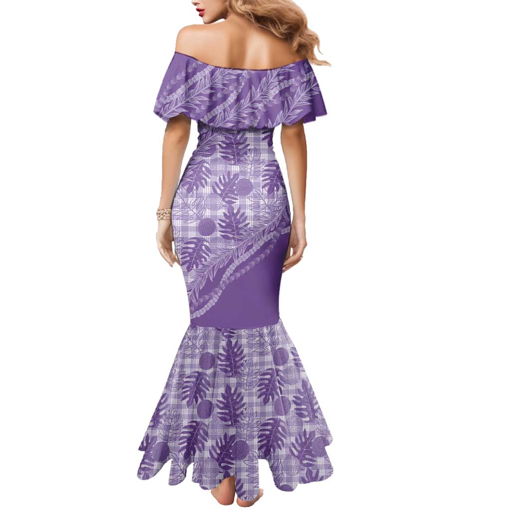 Hawaii Breadfruit Palaka Family Matching Mermaid Dress and Hawaiian Shirt Poni Maile Lei LT9 - Polynesian Pride