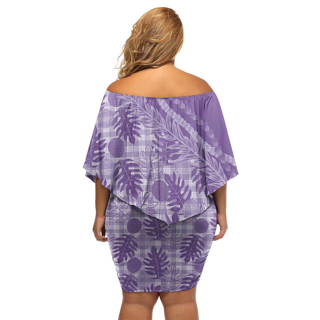 Hawaii Breadfruit Palaka Family Matching Off Shoulder Short Dress and Hawaiian Shirt Poni Maile Lei LT9 - Polynesian Pride
