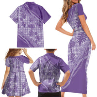 Hawaii Breadfruit Palaka Family Matching Short Sleeve Bodycon Dress and Hawaiian Shirt Poni Maile Lei LT9 - Polynesian Pride