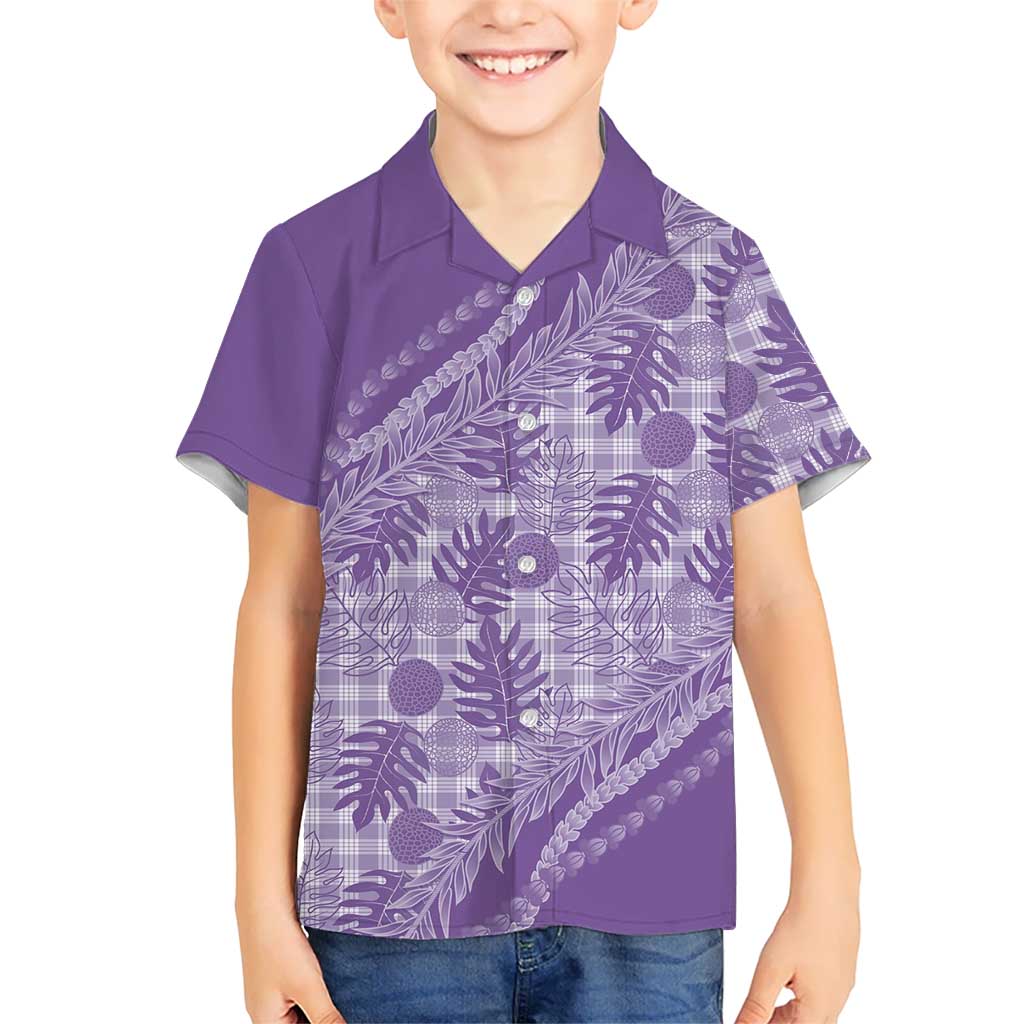 Hawaii Breadfruit Palaka Kid Hawaiian Shirt Poni Maile Lei - Polynesian Pride