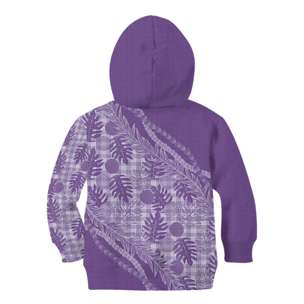 Hawaii Breadfruit Palaka Kid Hoodie Poni Maile Lei - Polynesian Pride
