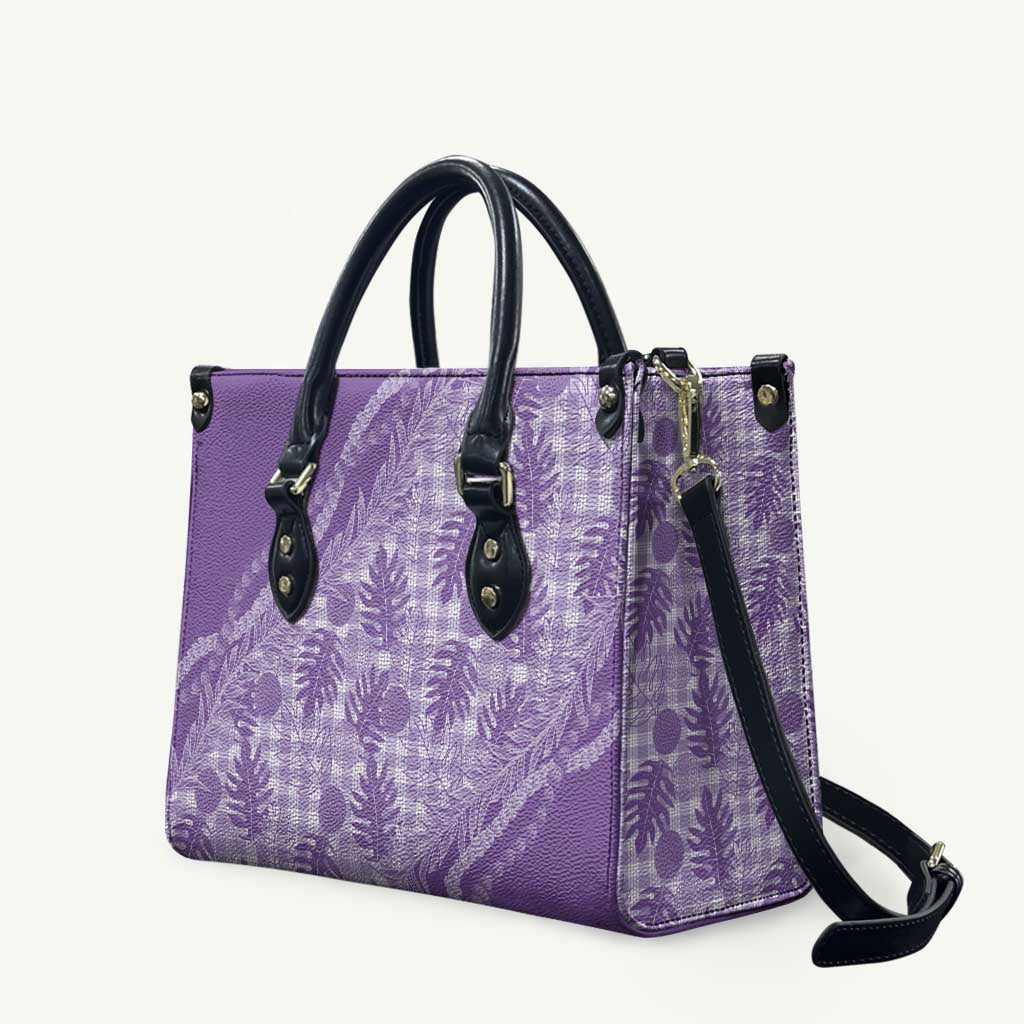 Hawaii Breadfruit Palaka Leather Bag Poni Maile Lei - Polynesian Pride