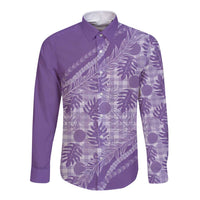 Hawaii Breadfruit Palaka Long Sleeve Button Shirt Poni Maile Lei - Polynesian Pride