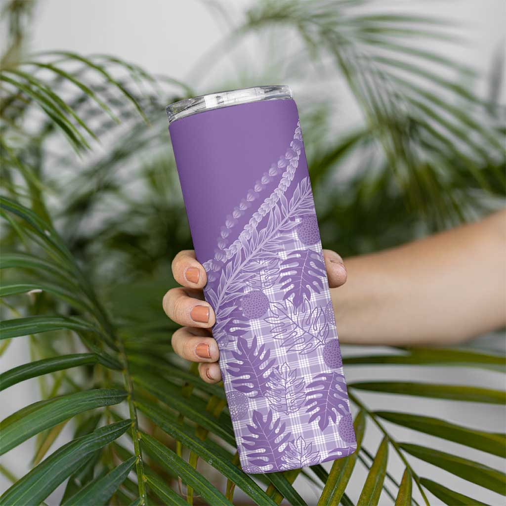 Hawaii Breadfruit Palaka Skinny Tumbler Poni Maile Lei - Polynesian Pride