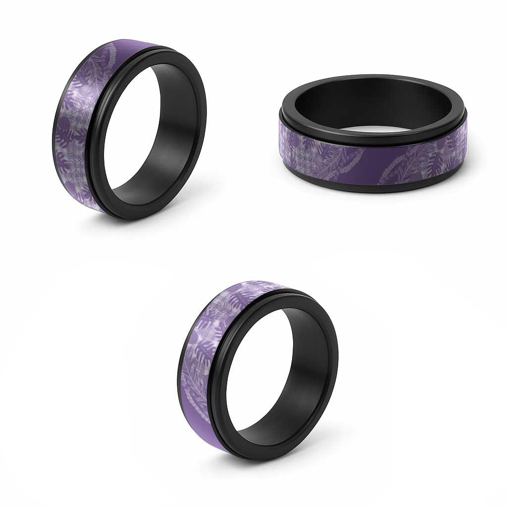Hawaii Breadfruit Palaka Spinner Ring Poni Maile Lei - Polynesian Pride