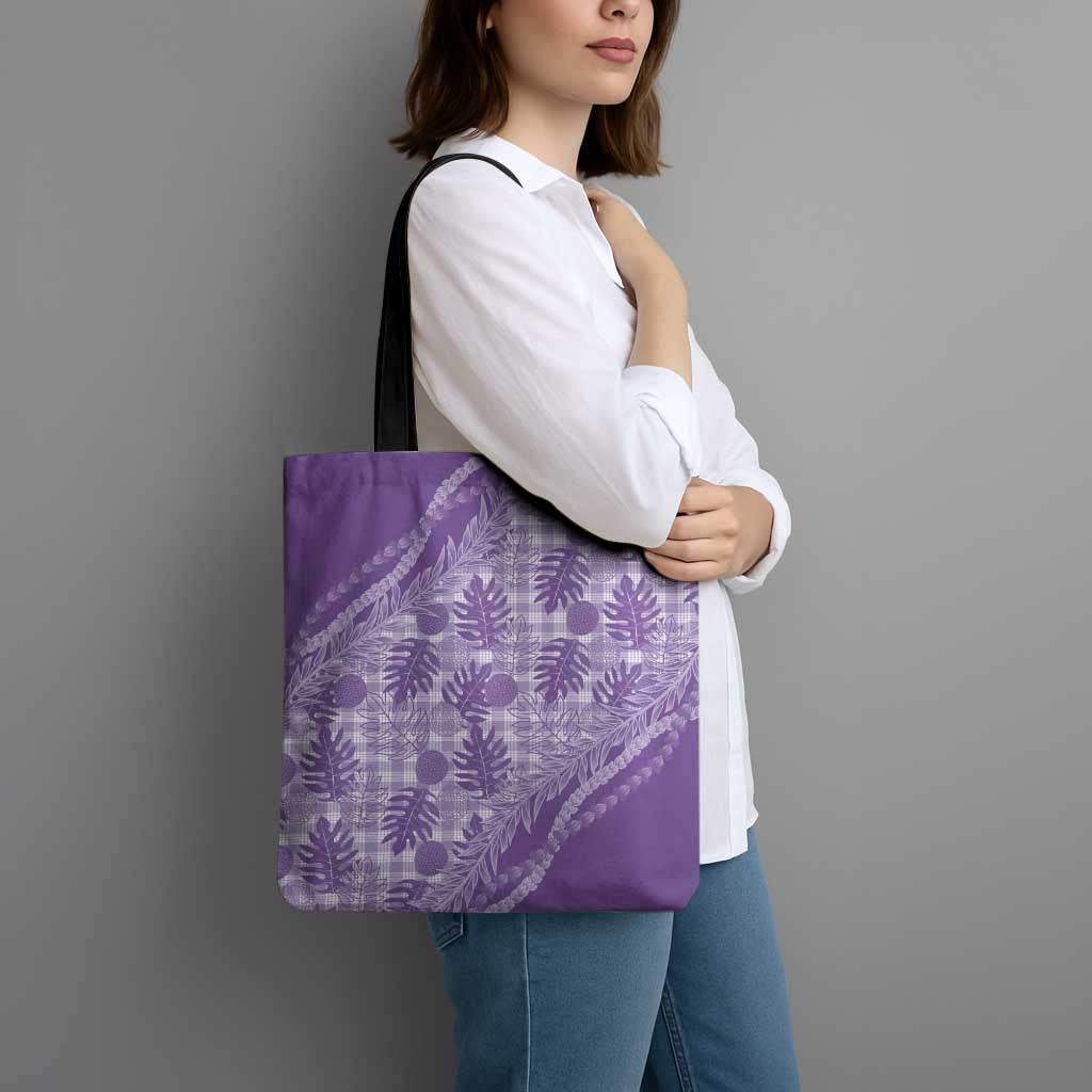 Hawaii Breadfruit Palaka Tote Bag Poni Maile Lei - Polynesian Pride