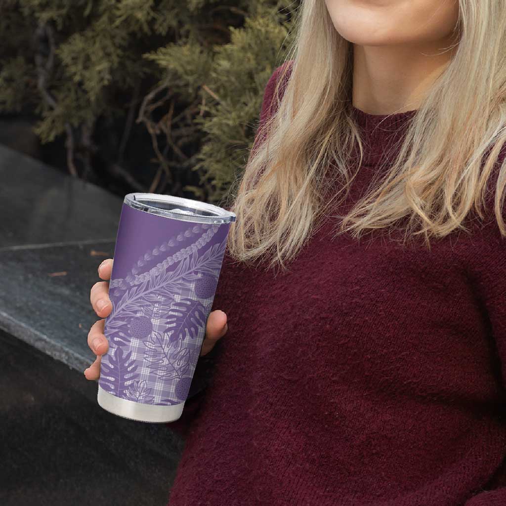 Hawaii Breadfruit Palaka Tumbler Cup Poni Maile Lei - Polynesian Pride