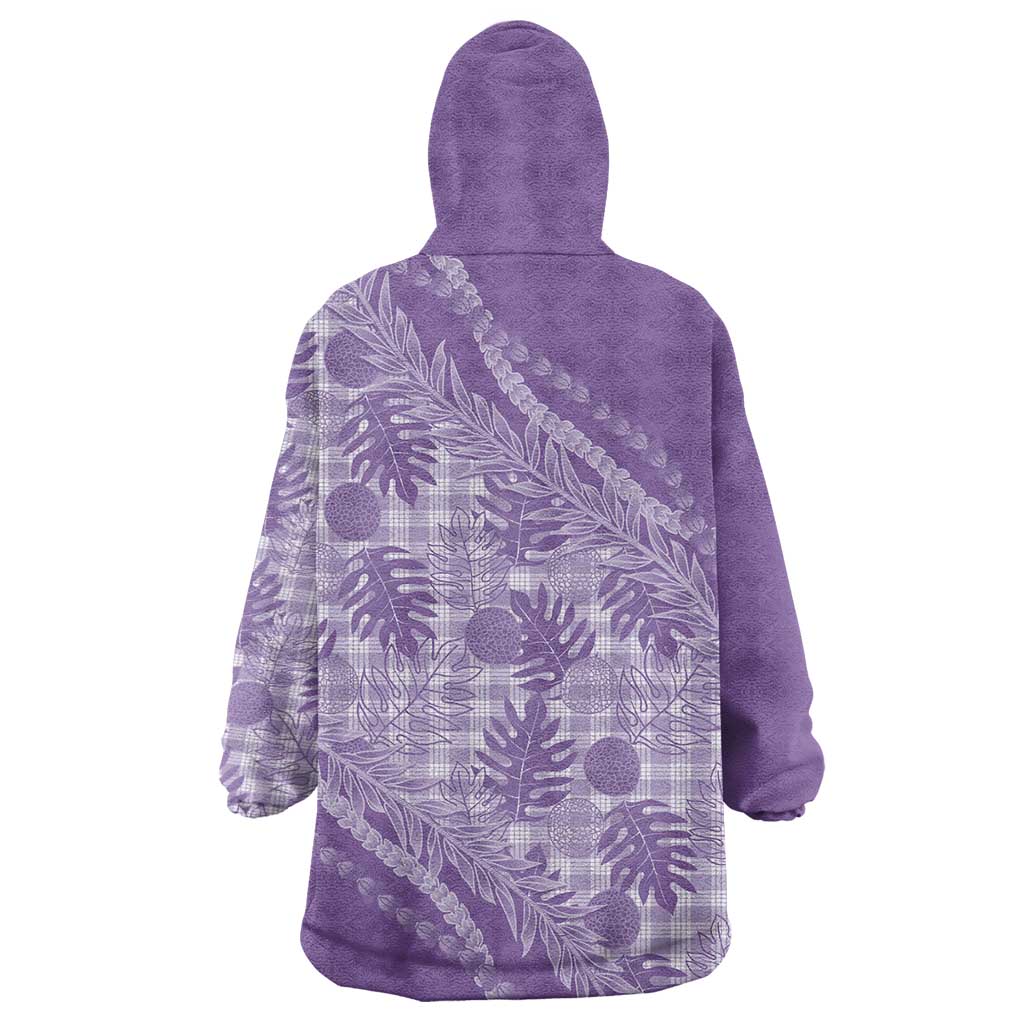 Hawaii Breadfruit Palaka Wearable Blanket Hoodie Poni Maile Lei LT9 - Polynesian Pride