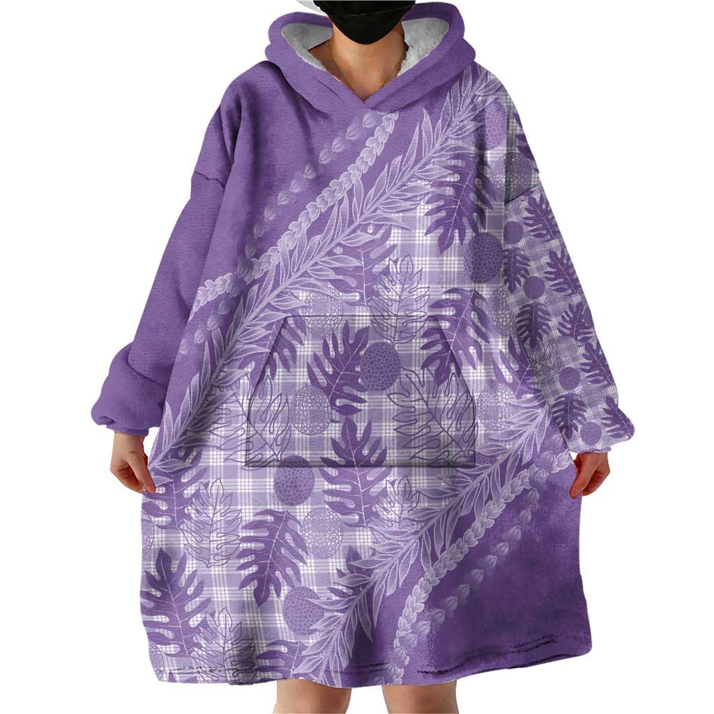Hawaii Breadfruit Palaka Wearable Blanket Hoodie Poni Maile Lei LT9 - Polynesian Pride