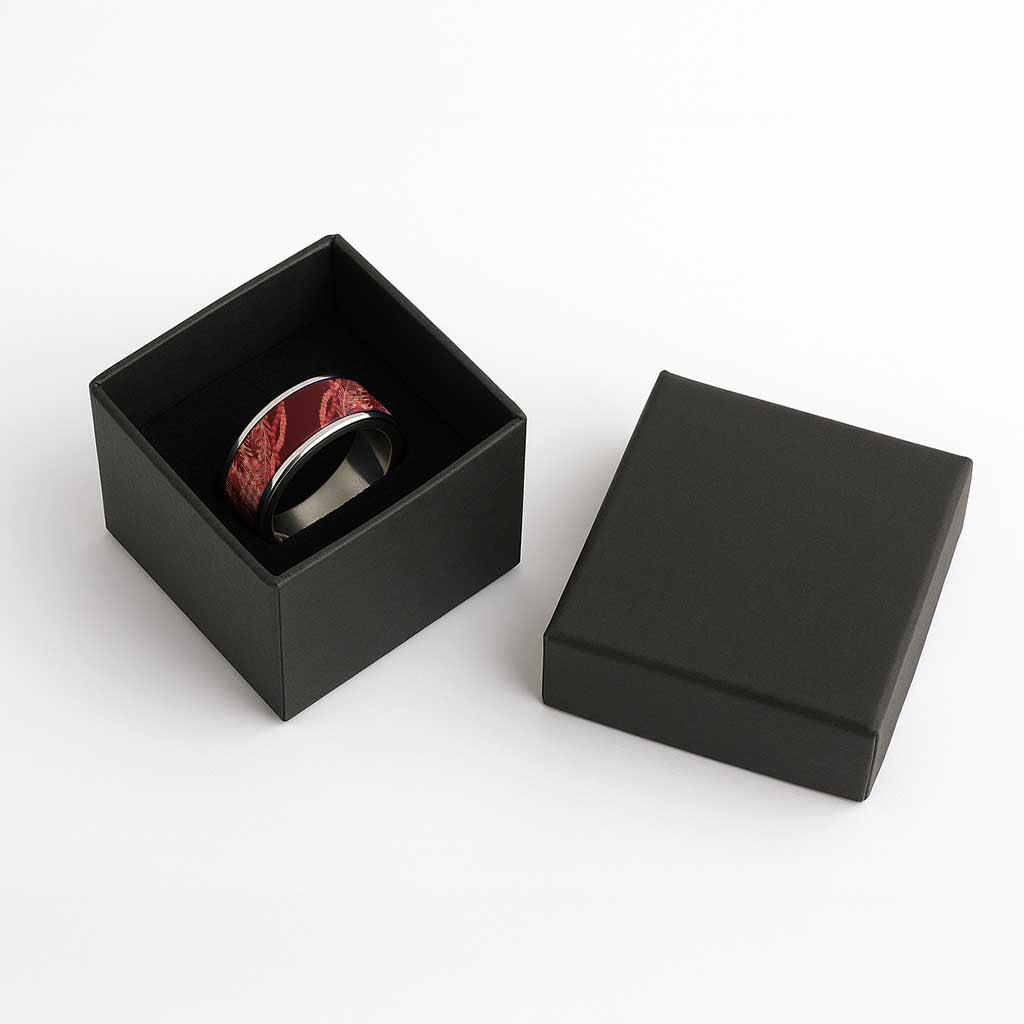 Hawaii Breadfruit Palaka Classic Ring Ulaula Maile Lei - Polynesian Pride