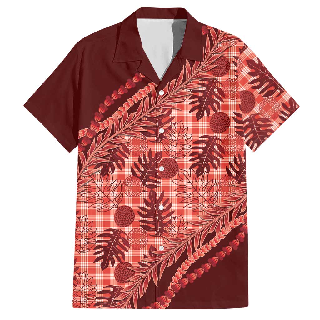Hawaii Breadfruit Palaka Hawaiian Shirt Ulaula Maile Lei - Polynesian Pride