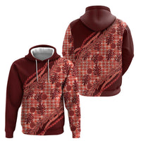 Hawaii Breadfruit Palaka Hoodie Ulaula Maile Lei - Polynesian Pride