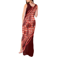 Hawaii Breadfruit Palaka Tank Maxi Dress Ulaula Maile Lei LT9 - Polynesian Pride