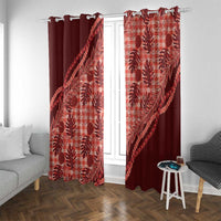 Hawaii Breadfruit Palaka Window Curtain Ulaula Maile Lei - Polynesian Pride