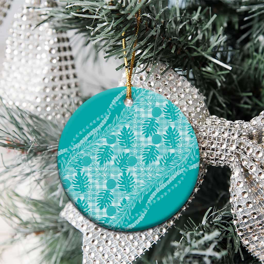 Hawaii Breadfruit Palaka Ceramic Ornament Polu Opal Maile Lei - Polynesian Pride