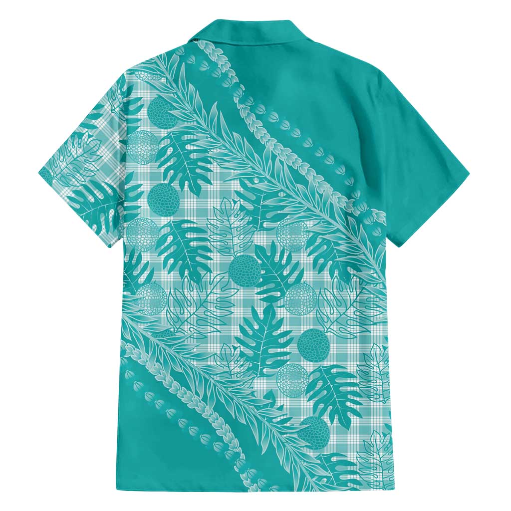 Hawaii Breadfruit Palaka Family Matching Tank Maxi Dress and Hawaiian Shirt Polu Opal Maile Lei LT9 - Polynesian Pride