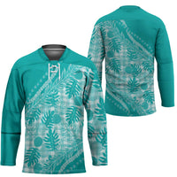 Hawaii Breadfruit Palaka Hockey Jersey Polu Opal Maile Lei - Polynesian Pride