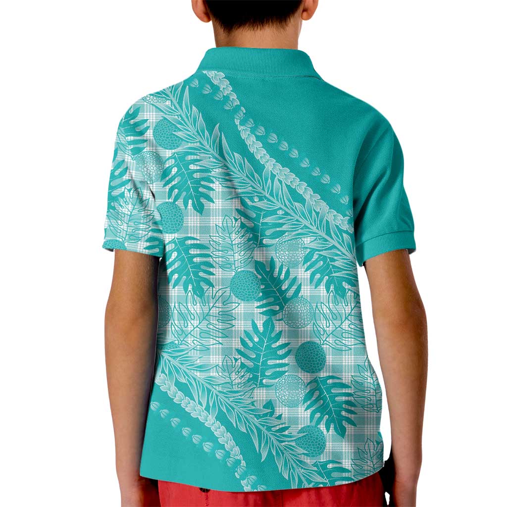 Hawaii Breadfruit Palaka Kid Polo Shirt Polu Opal Maile Lei LT9 - Polynesian Pride
