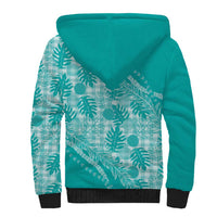 Hawaii Breadfruit Palaka Sherpa Hoodie Polu Opal Maile Lei LT9 - Polynesian Pride