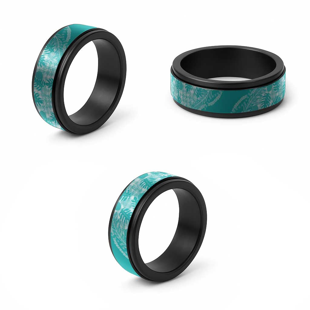 Hawaii Breadfruit Palaka Spinner Ring Polu Opal Maile Lei - Polynesian Pride