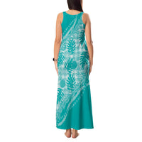 Hawaii Breadfruit Palaka Tank Maxi Dress Polu Opal Maile Lei LT9 - Polynesian Pride