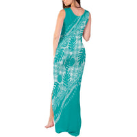 Hawaii Breadfruit Palaka Tank Maxi Dress Polu Opal Maile Lei LT9 - Polynesian Pride
