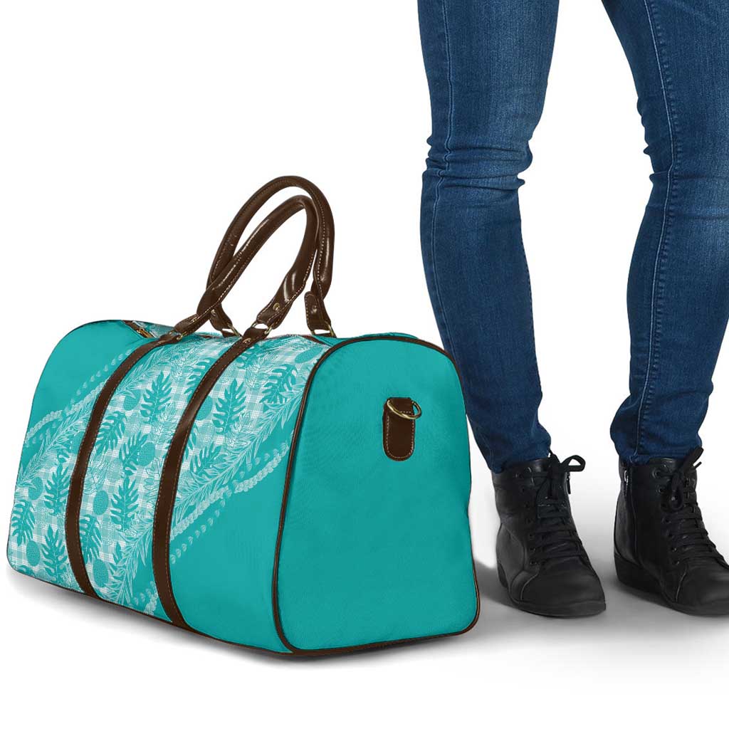 Hawaii Breadfruit Palaka Travel Bag Polu Opal Maile Lei - Polynesian Pride
