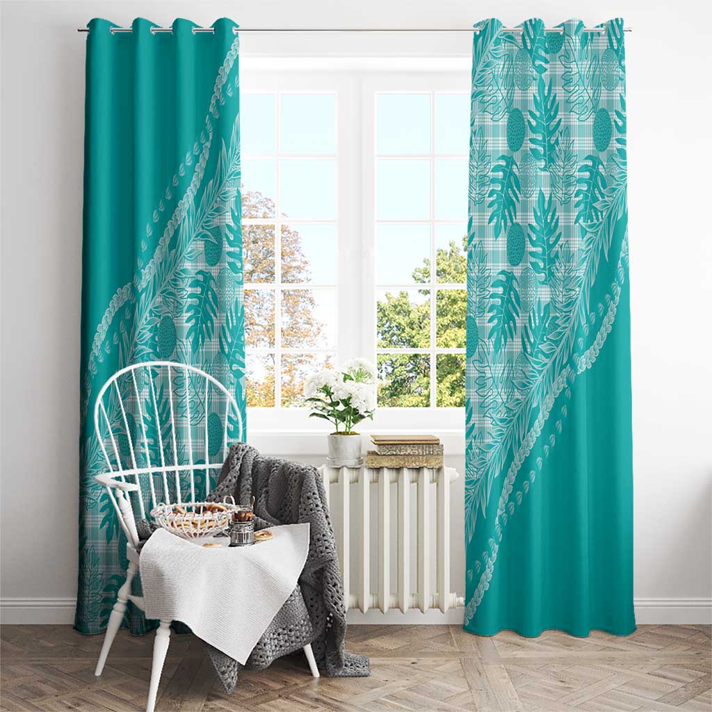 Hawaii Breadfruit Palaka Window Curtain Polu Opal Maile Lei - Polynesian Pride