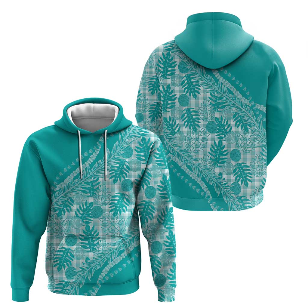 Hawaii Breadfruit Palaka Zip Hoodie Polu Opal Maile Lei - Polynesian Pride