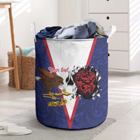 American Samoa Heart Tribal Personalized Laundry Basket Polynesian Patterns