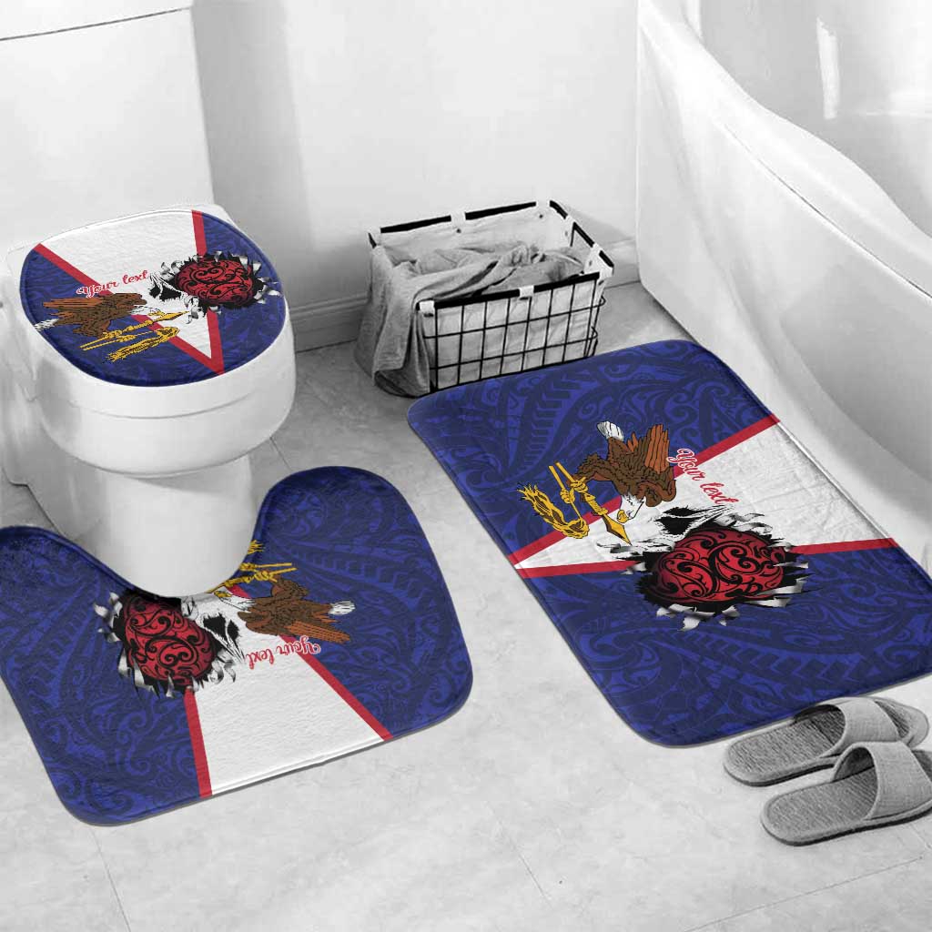 American Samoa Heart Tribal Personalized Bathroom Set Polynesian Patterns