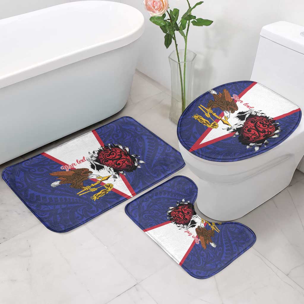 American Samoa Heart Tribal Personalized Bathroom Set Polynesian Patterns
