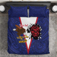 American Samoa Heart Tribal Personalized Bedding Set Polynesian Patterns