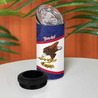 American Samoa Heart Tribal Personalized 4 in 1 Can Cooler Tumbler Polynesian Patterns