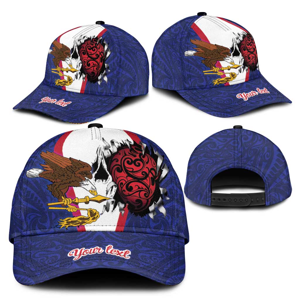 American Samoa Heart Tribal Personalized Classic Cap Polynesian Patterns